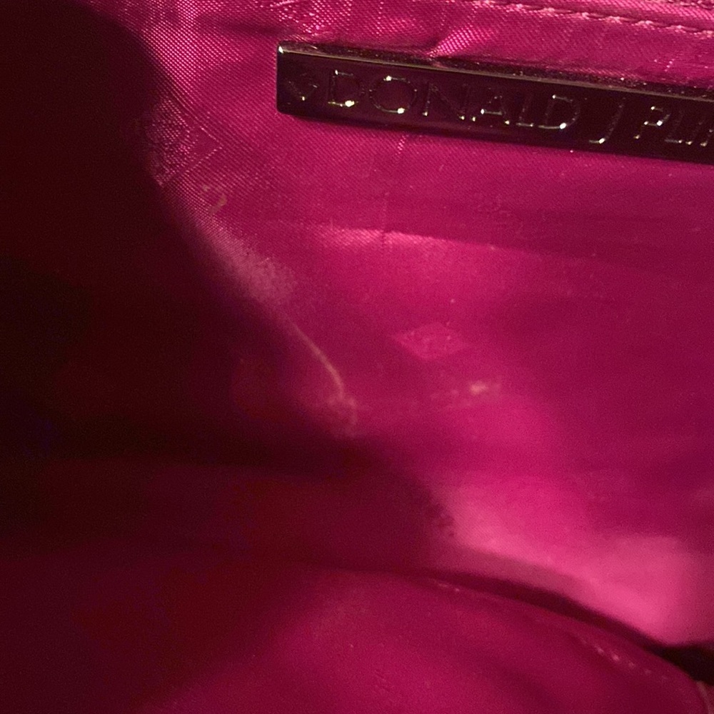 Donald Pliner Purse Bag Brown Suede w/studded leather trim Pink interior - Picture 10 of 14